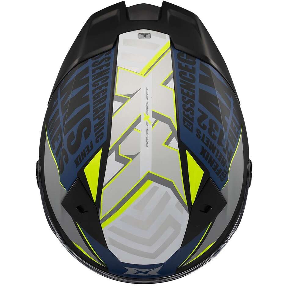 Axxis FF132 Fenix Essence C2 Integralhelm für Motorräder, Grau-Blau