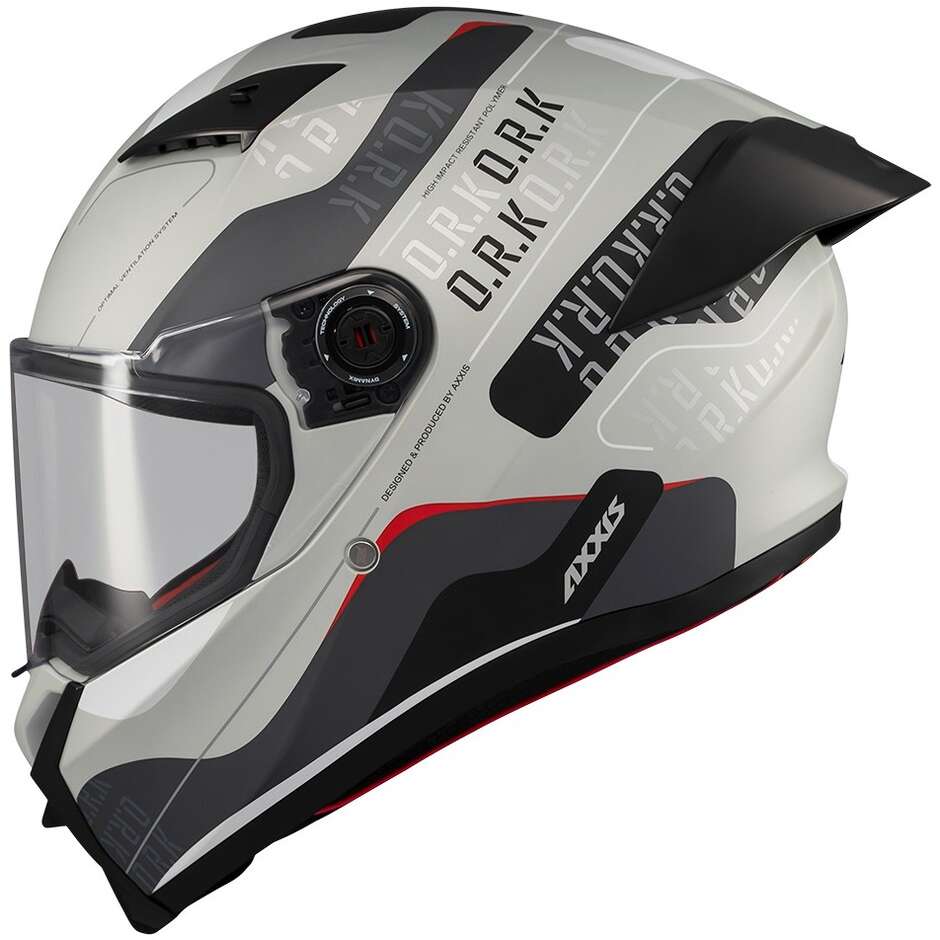 Axxis FF132 Fenix Ork C2 Integralhelm für Motorräder, Silber/Schwarz