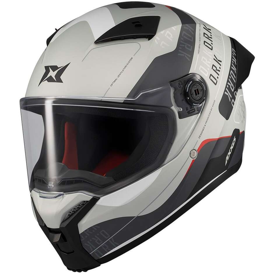 Axxis FF132 Fenix Ork C2 Integralhelm für Motorräder, Silber/Schwarz