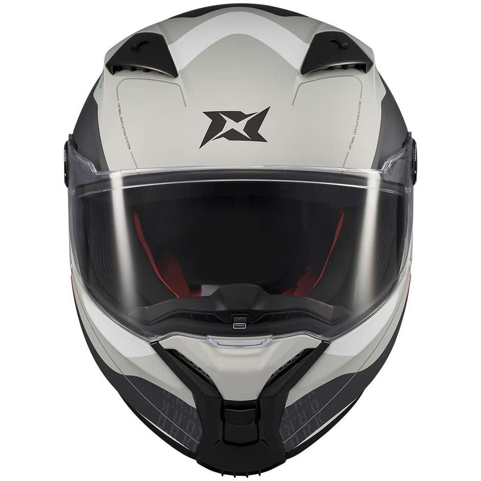 Axxis FF132 Fenix Ork C2 Integralhelm für Motorräder, Silber/Schwarz