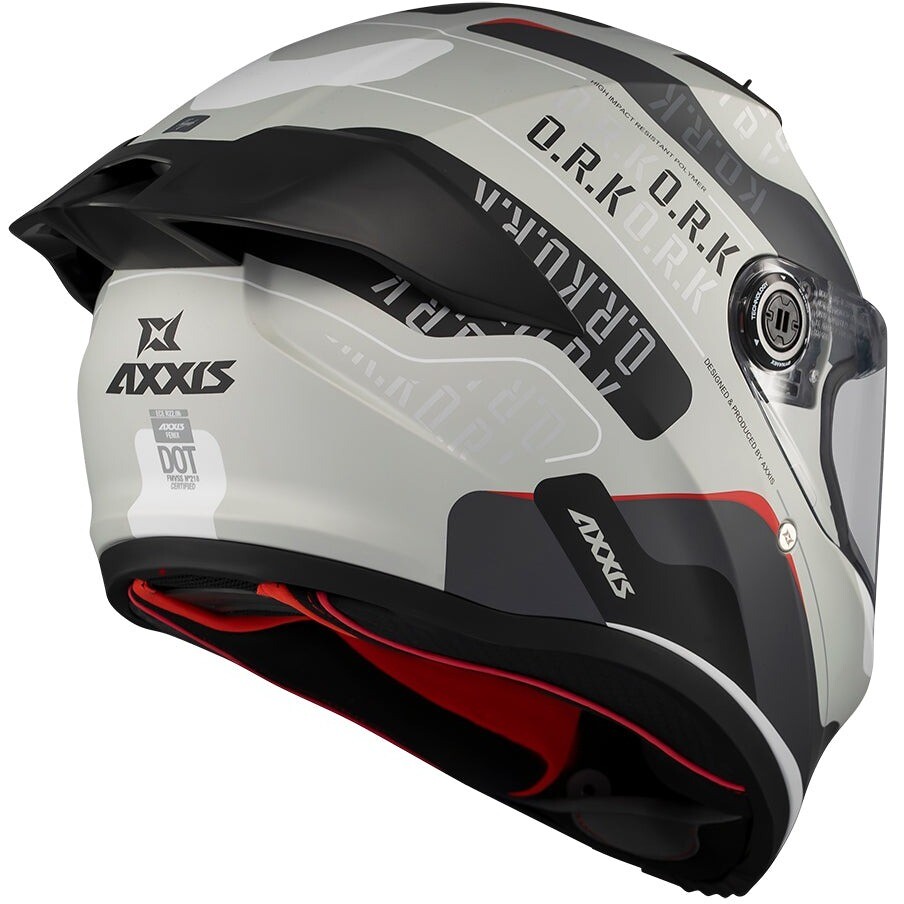 Axxis FF132 Fenix Ork C2 Integralhelm für Motorräder, Silber/Schwarz