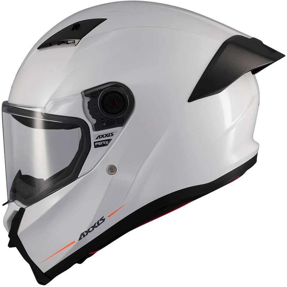 Axxis FF132 Fenix Solid A0 Integralhelm für Motorräder, glänzend weiß