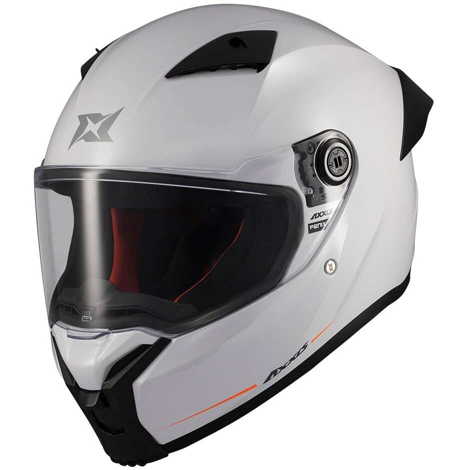 Axxis FF132 Fenix Solid A0 Integralhelm für Motorräder, glänzend weiß