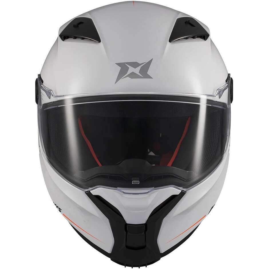 Axxis FF132 Fenix Solid A0 Integralhelm für Motorräder, glänzend weiß