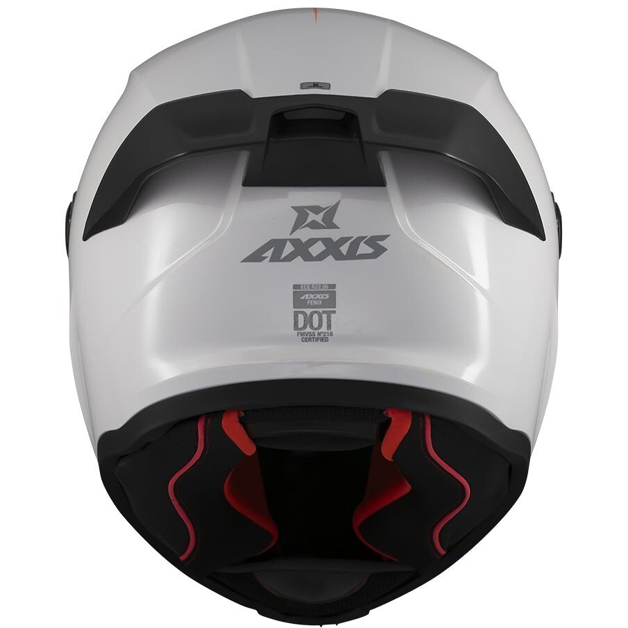 Axxis FF132 Fenix Solid A0 Integralhelm für Motorräder, glänzend weiß