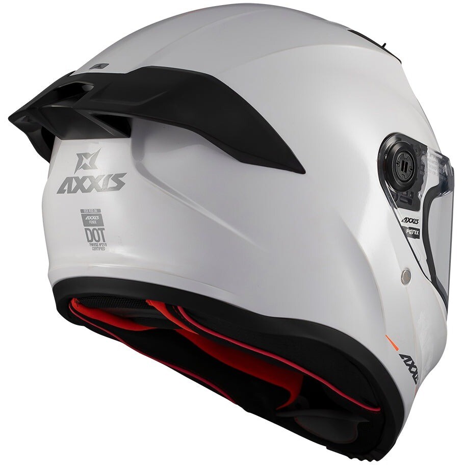 Axxis FF132 Fenix Solid A0 Integralhelm für Motorräder, glänzend weiß