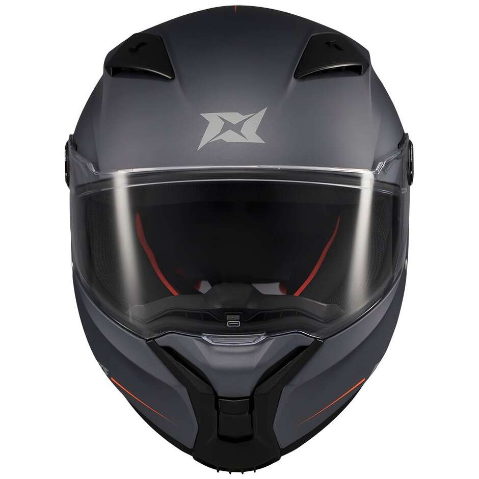 Axxis FF132 Fenix Solid A12 Integralhelm für Motorräder, Matt Anthrazit