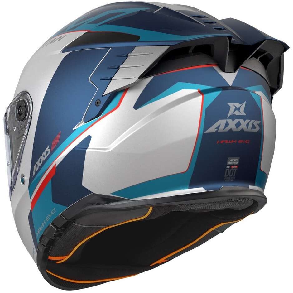 Axxis Full Face Motorcycle Helmet ff122sv Hawk Evo Sv Titan A7 Silver Blue