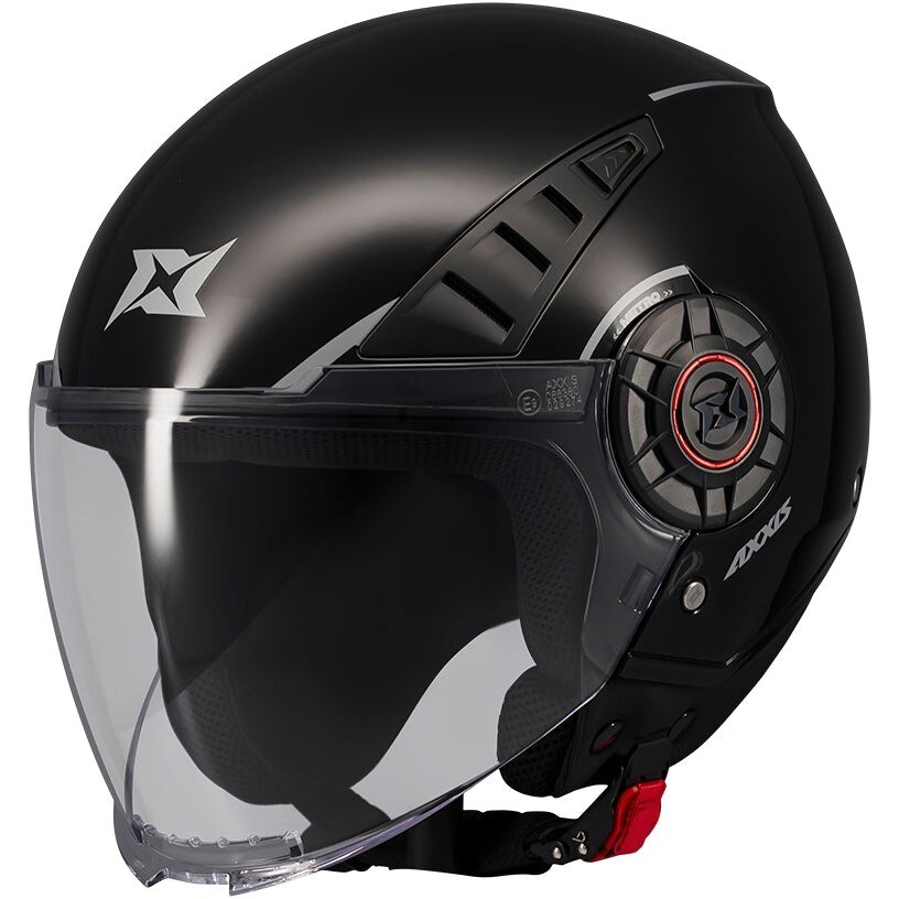 Axxis Jet Motorcycle Helmet of513b Metro S V2 Solid A1 Glossy Black