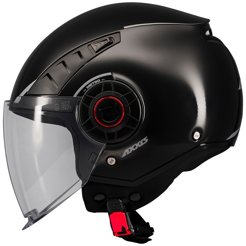 Axxis Jet Motorcycle Helmet of513b Metro S V2 Solid A1 Glossy Black