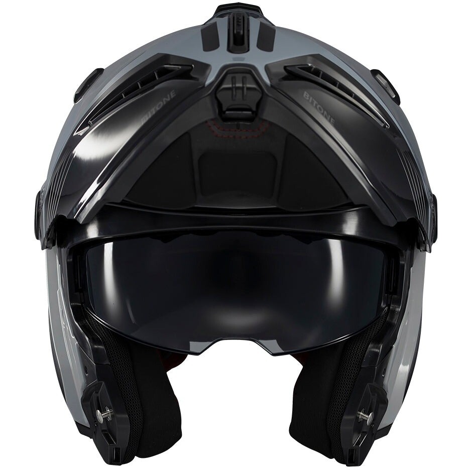 Axxis Modular-Motorradhelm FU409 SV Ghostfighter Bitone C2 Glänzend Schwarz Grau	