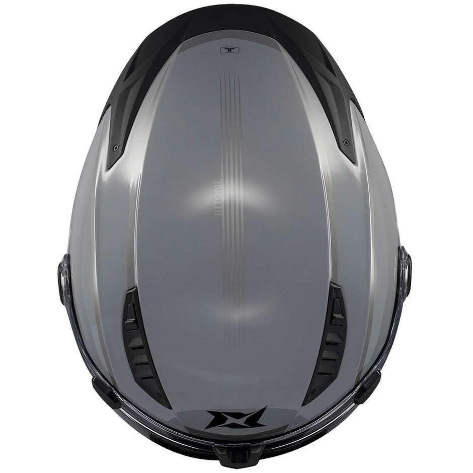 Axxis Modular-Motorradhelm FU409 SV Ghostfighter Bitone C2 Glänzend Schwarz Grau	