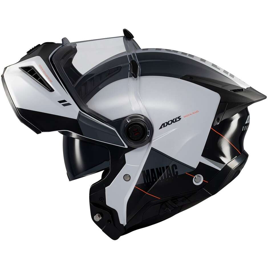 Axxis Modular-Motorradhelm FU409 SV Ghostfighter Maniac A2 Weiß Schwarz