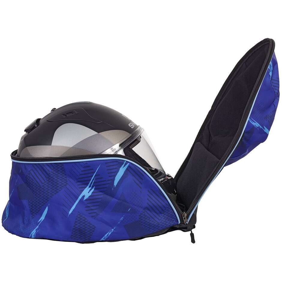 Bagster Motorcycle Backpack with PIX Helmet Holder, Blue
