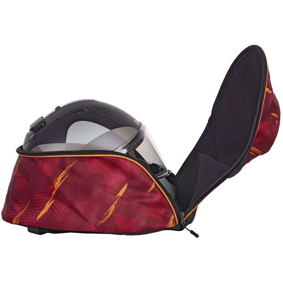 Bagster Motorcycle Backpack with PIX Helmet Holder, Red