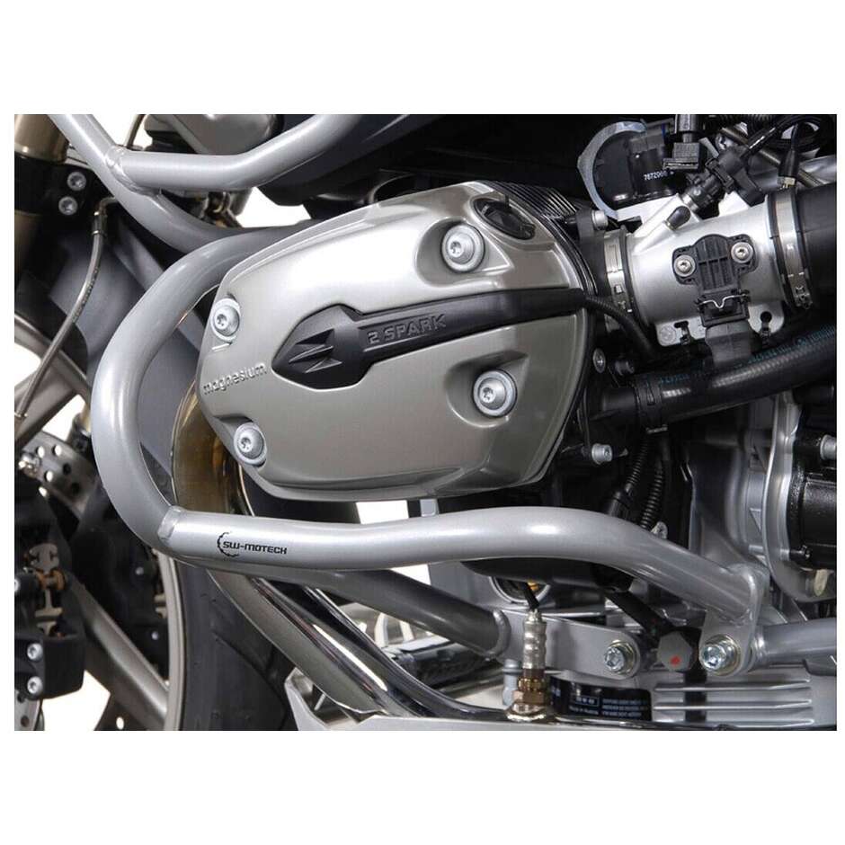 Barra di Protezione Motore Argento Sw-Motech SBL.07.562.100 per BMW R 1200 GS (04-12)