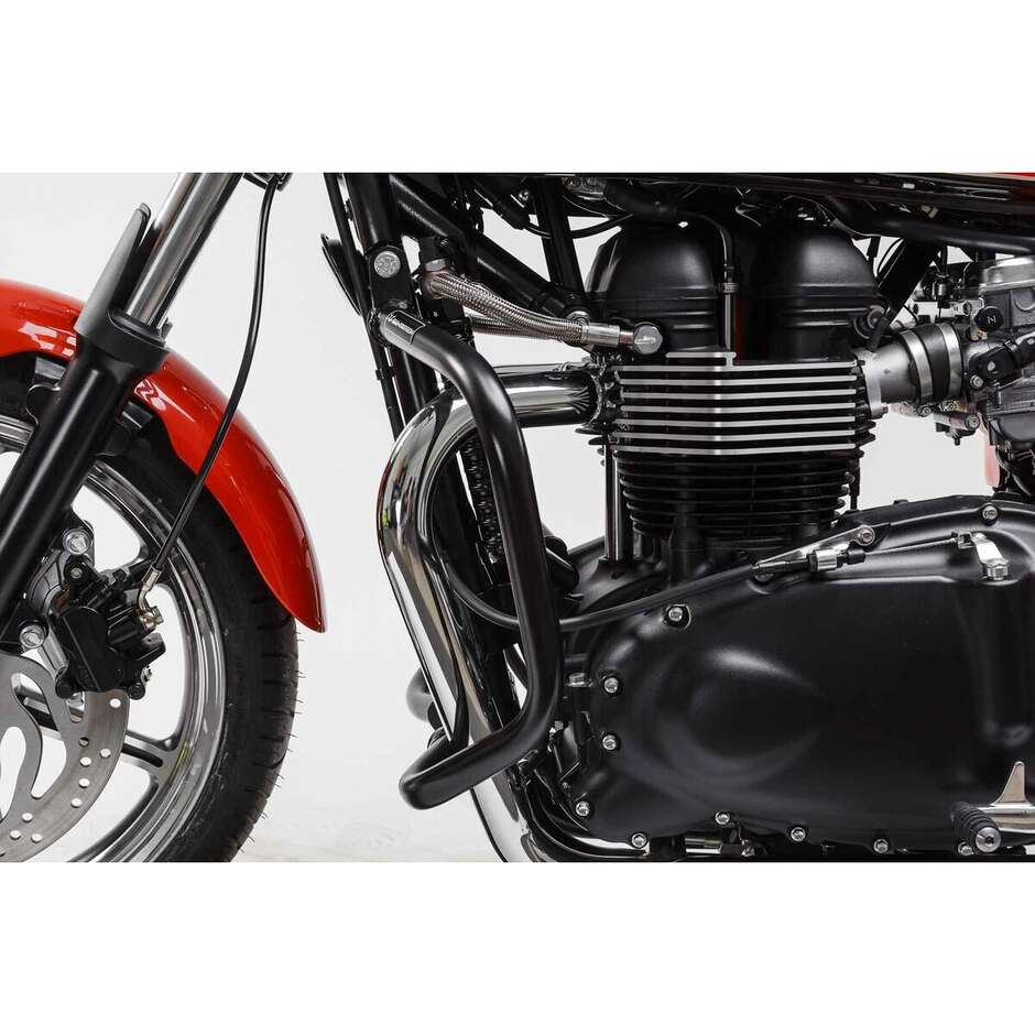 Barre de protection moteur noire Sw-Motech SBL.11.249.10000/B pour Triumph Thruxton, Bonneville (04-16)