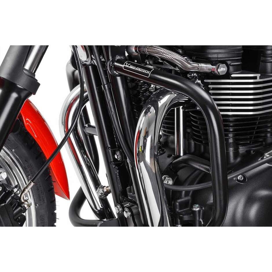Barre de protection moteur noire Sw-Motech SBL.11.249.10000/B pour Triumph Thruxton, Bonneville (04-16)