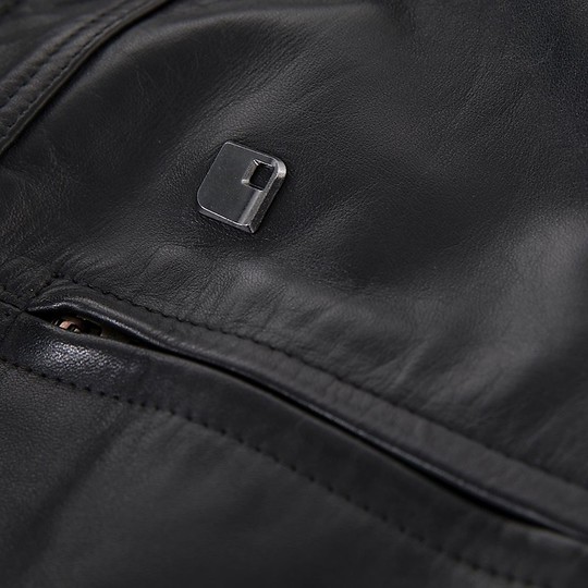 BARRY Black Custom Overlap Leather Motorcycle Jacket