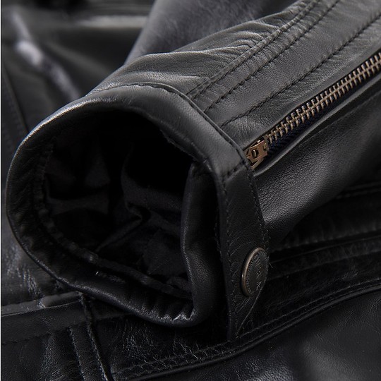 BARRY Black Custom Overlap Leather Motorcycle Jacket