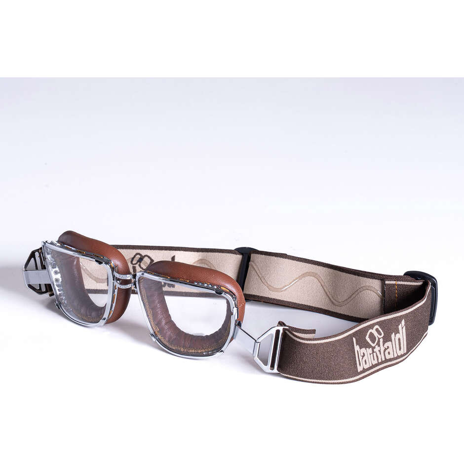 Baruffaldi Brille Moto INTE 259 Custom Vintage Leder Schokolade