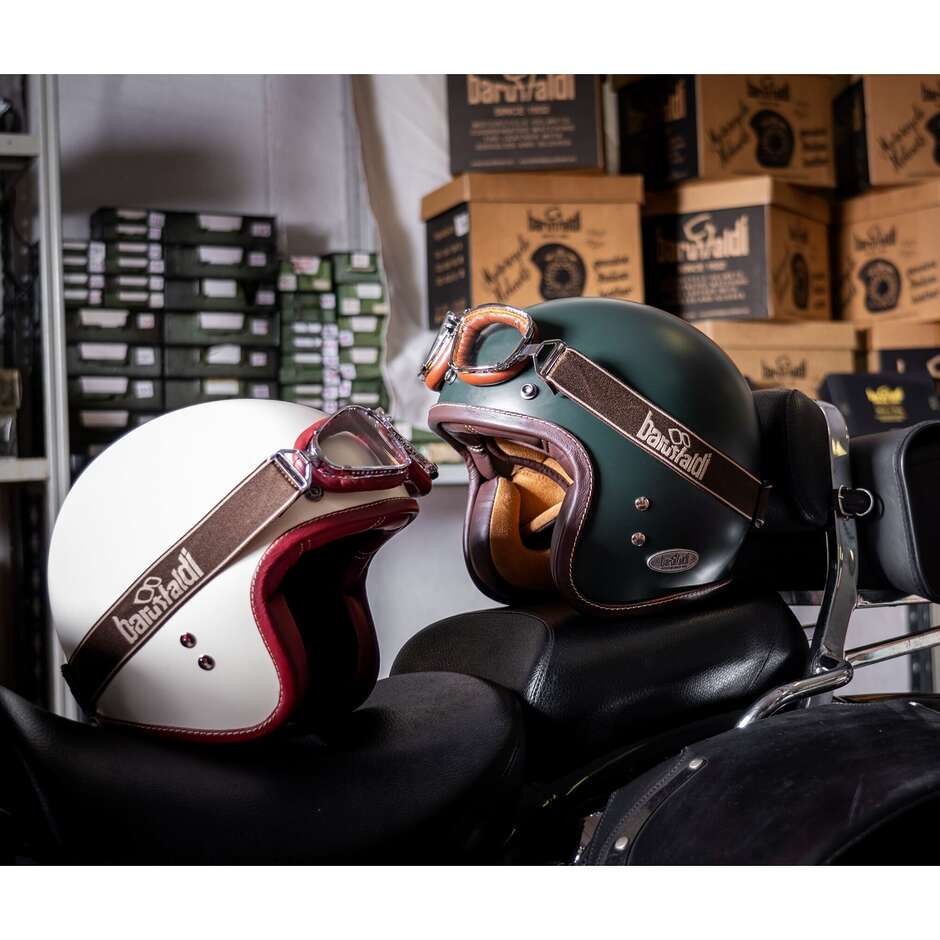 Baruffaldi goggles Moto INTE 259 Custom Vintage Leather Chocolate