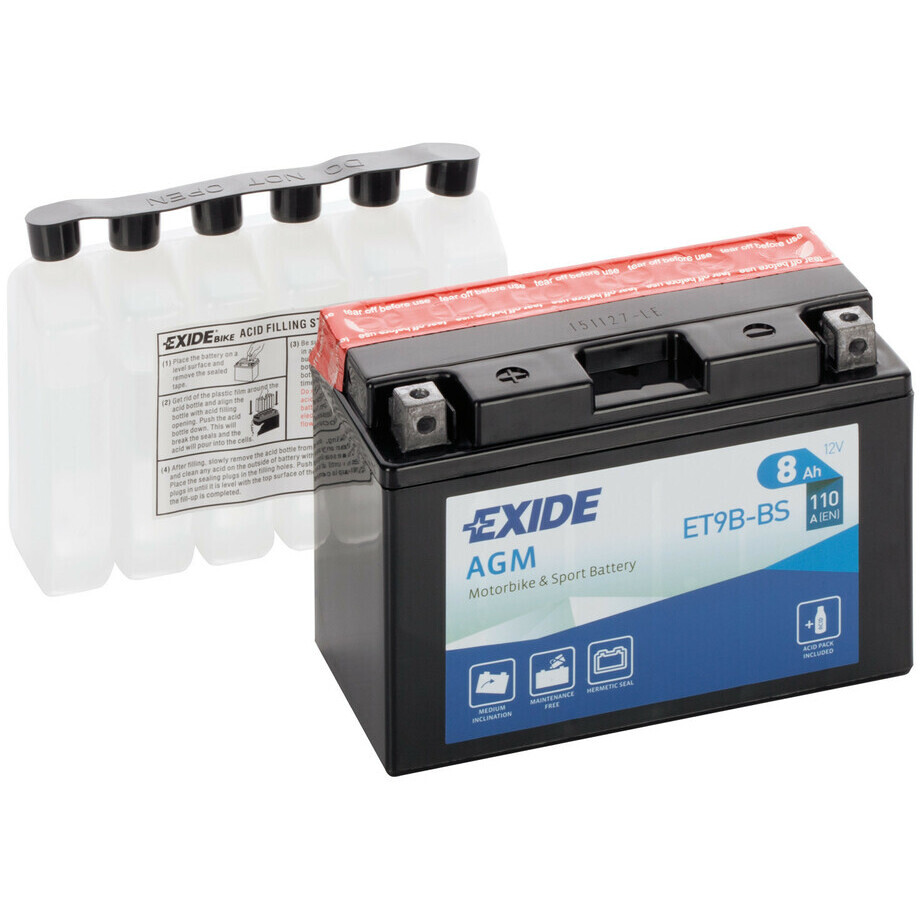 Batterie moto 12 V - Exide Bike AGM - 8 Ah - 110 A