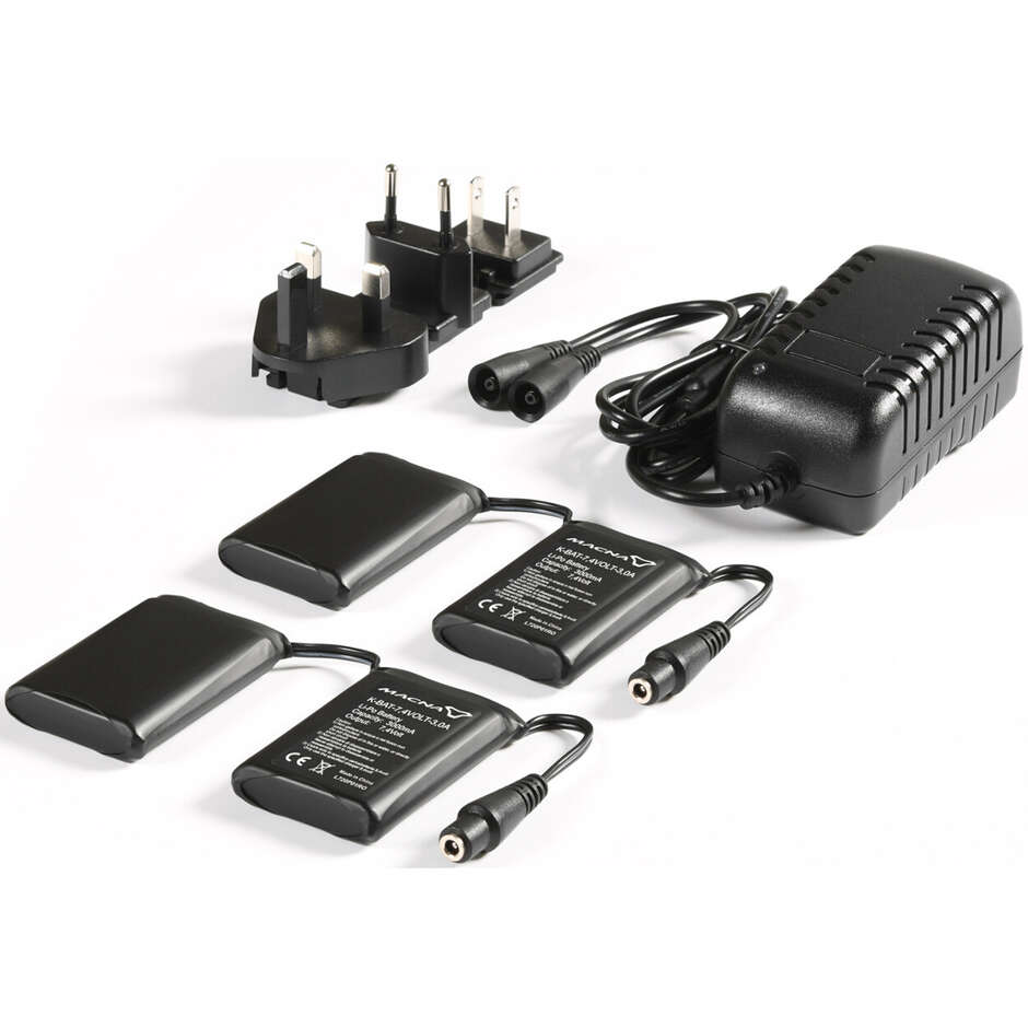 Battery 7.4V / 3A + Charger kit Macna K-KIT-BAT-7.4V-3A - (For macna Gloves and Socks)