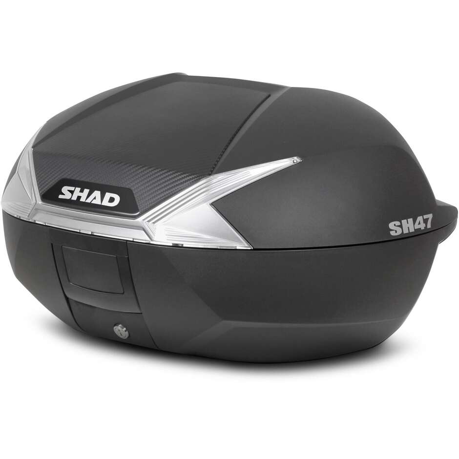 Bauletto Moto Top Case Shad SH47 Nero Catadriotto Bianco 47 Litri