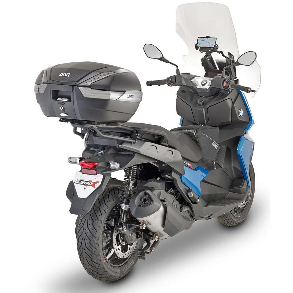Bauletto Top Case Monokey Moto Givi V47NN Con Catadiottri Fumè Inserto Carbon Look