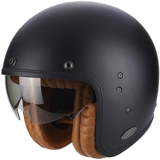 Belfast Luxe Black Opodo Moto Jet Custom Scorpion Helmet