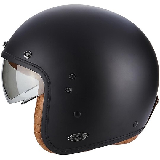 Belfast Luxe Black Opodo Moto Jet Custom Scorpion Helmet
