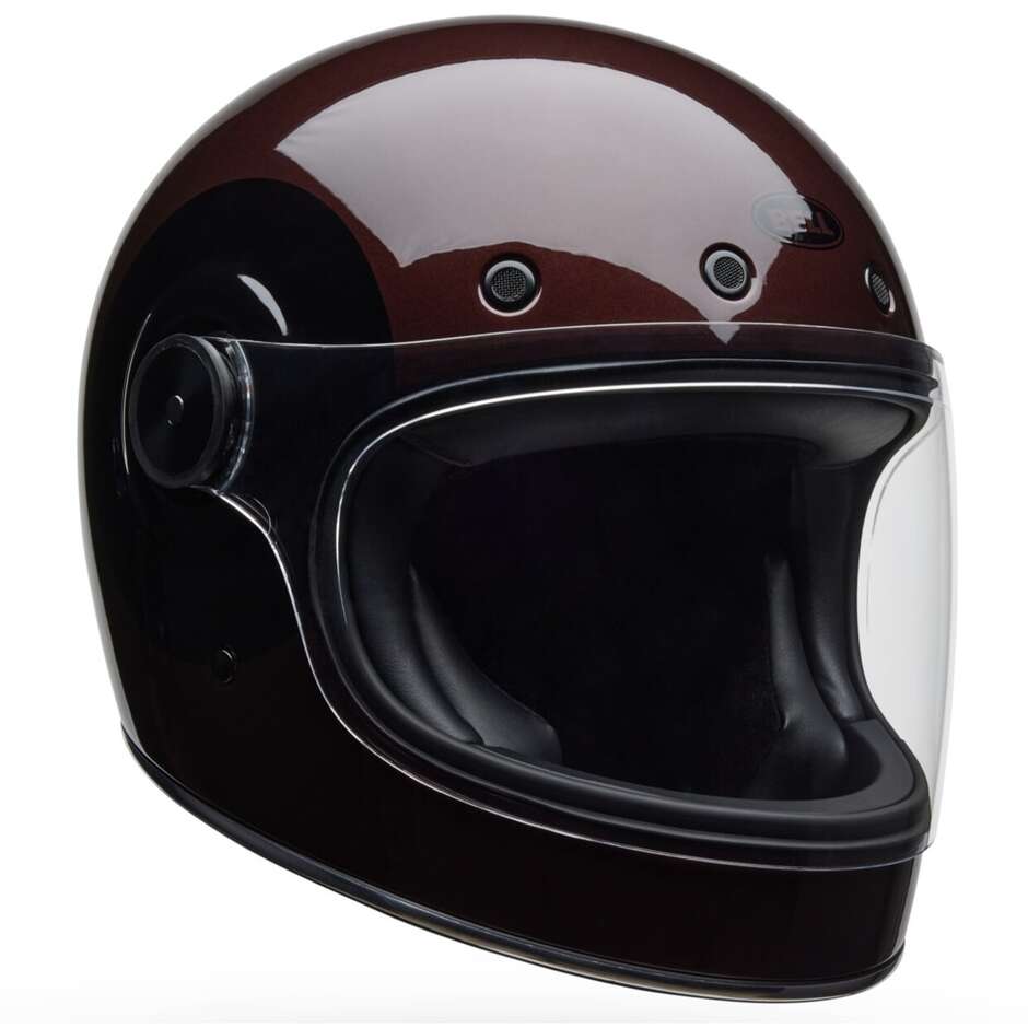 Bell Bullitt GT TT Custom Full Face Motorcycle Helmet Brown Black
