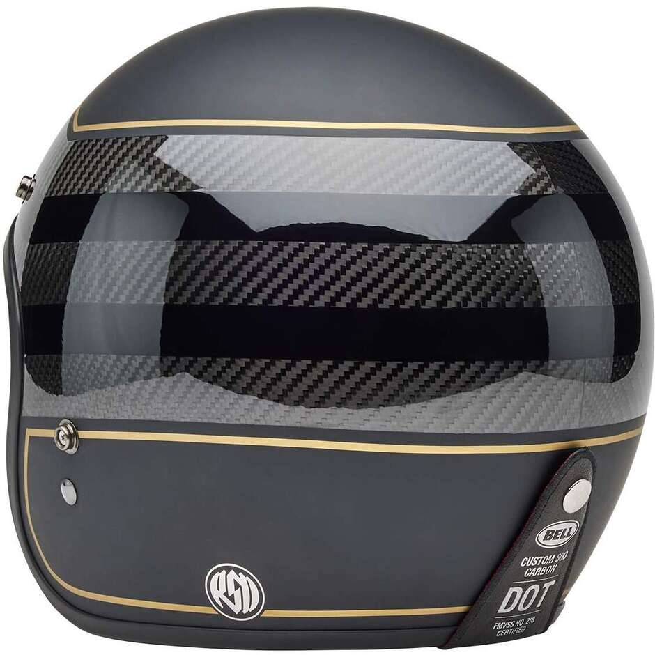 Bell Custom 500 Carbon Roland Sand The Redodo Jet Motorcycle Helmet, Matte Black Gloss
