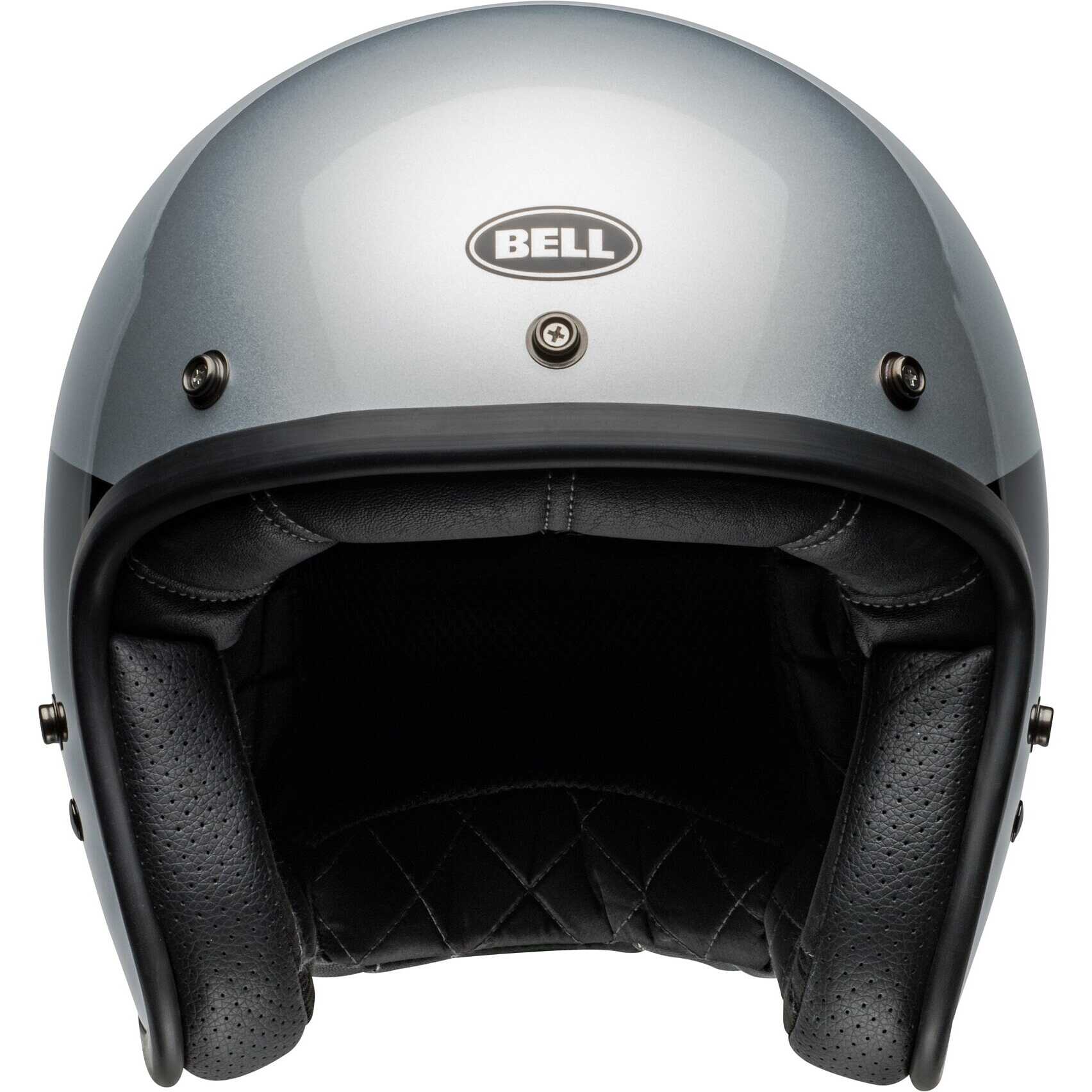 Bell CUSTOM 500 CHASSIS Jet Cafe Racer Motorcycle Helmet Silver