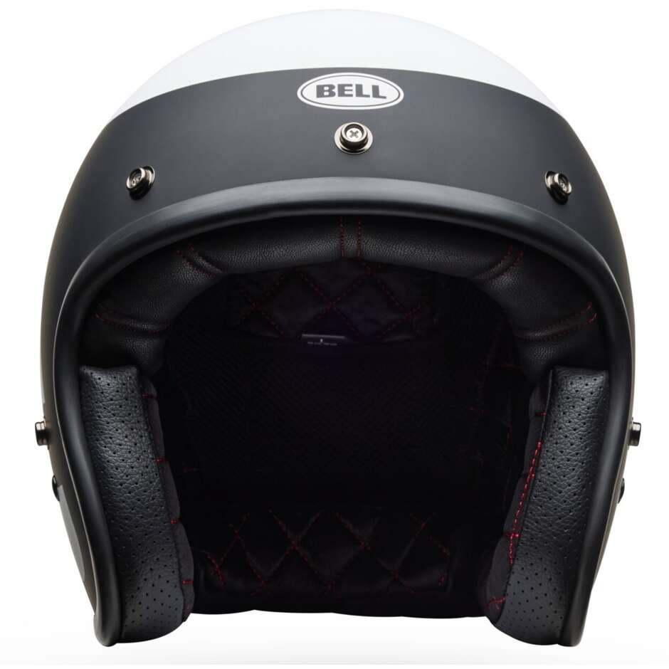 Bell CUSTOM 500 PARLOR Cafe Racer Jet Motorcycle Helmet, Matte Black/White
