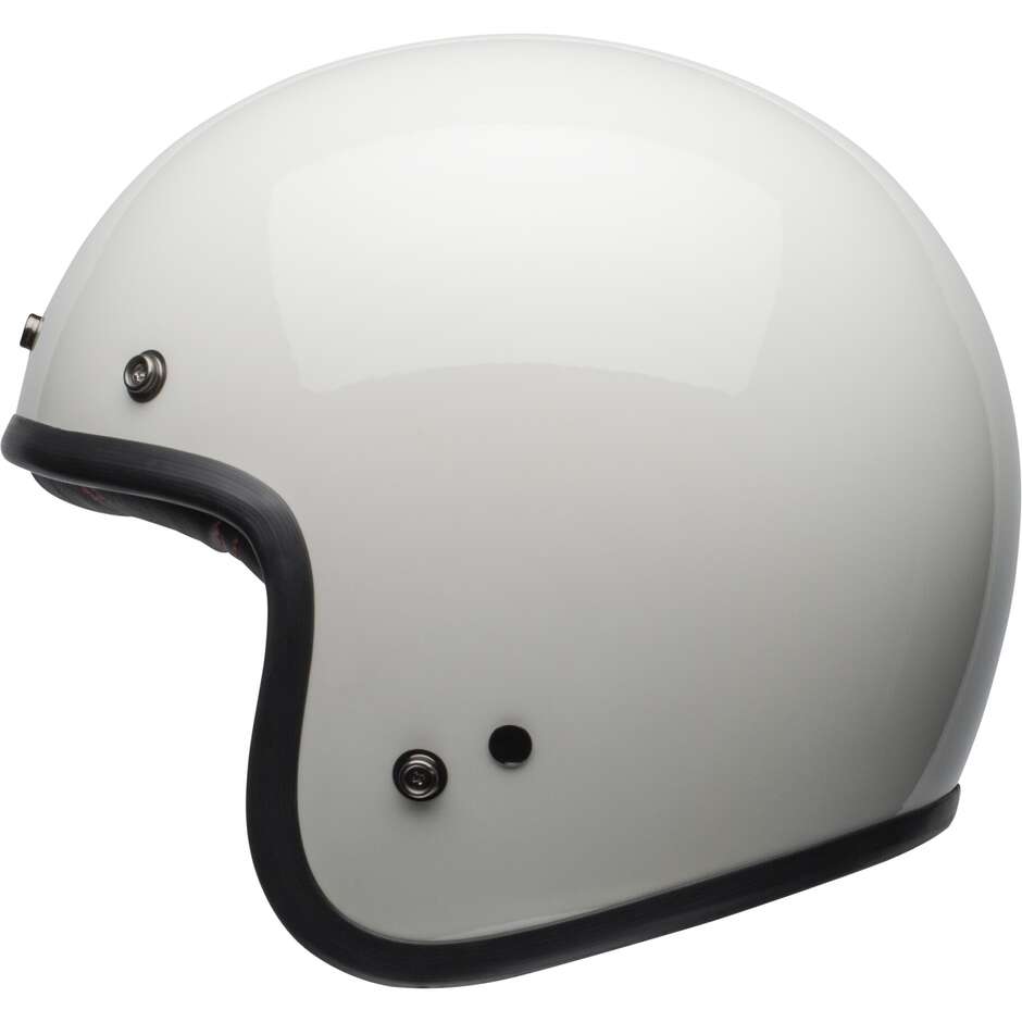 Bell CUSTOM 500 Vintage White Cafe Racer Jet Motorcycle Helmet