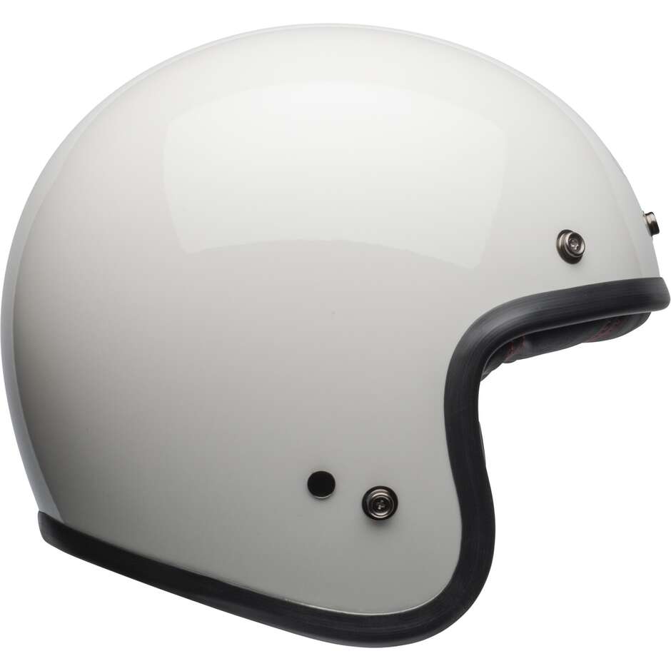 Bell CUSTOM 500 Vintage White Cafe Racer Jet Motorcycle Helmet