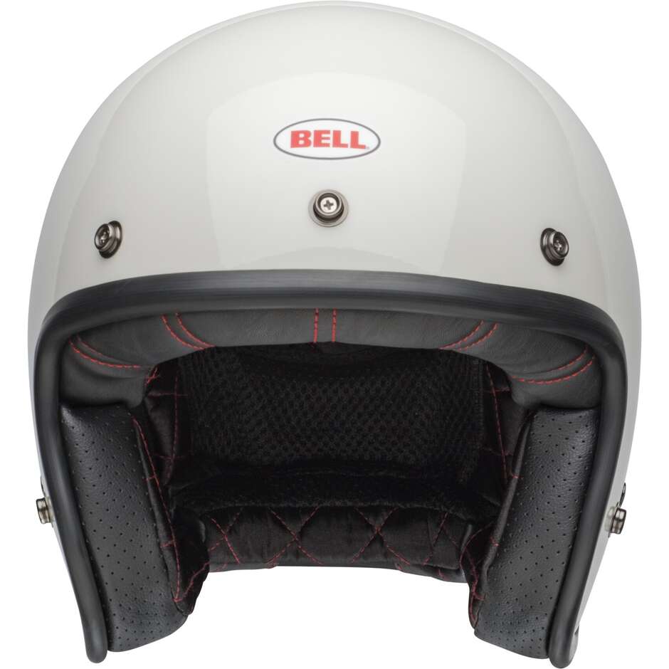 Bell CUSTOM 500 Vintage White Cafe Racer Jet Motorcycle Helmet