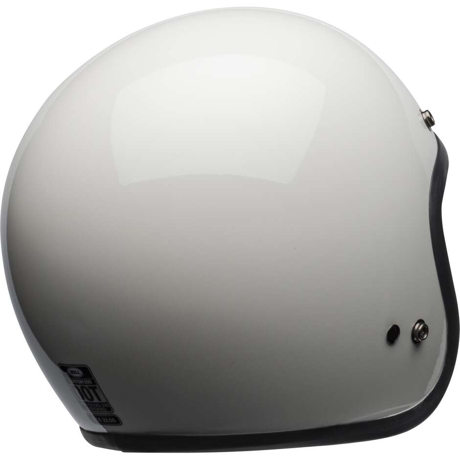 Bell CUSTOM 500 Vintage White Cafe Racer Jet Motorcycle Helmet