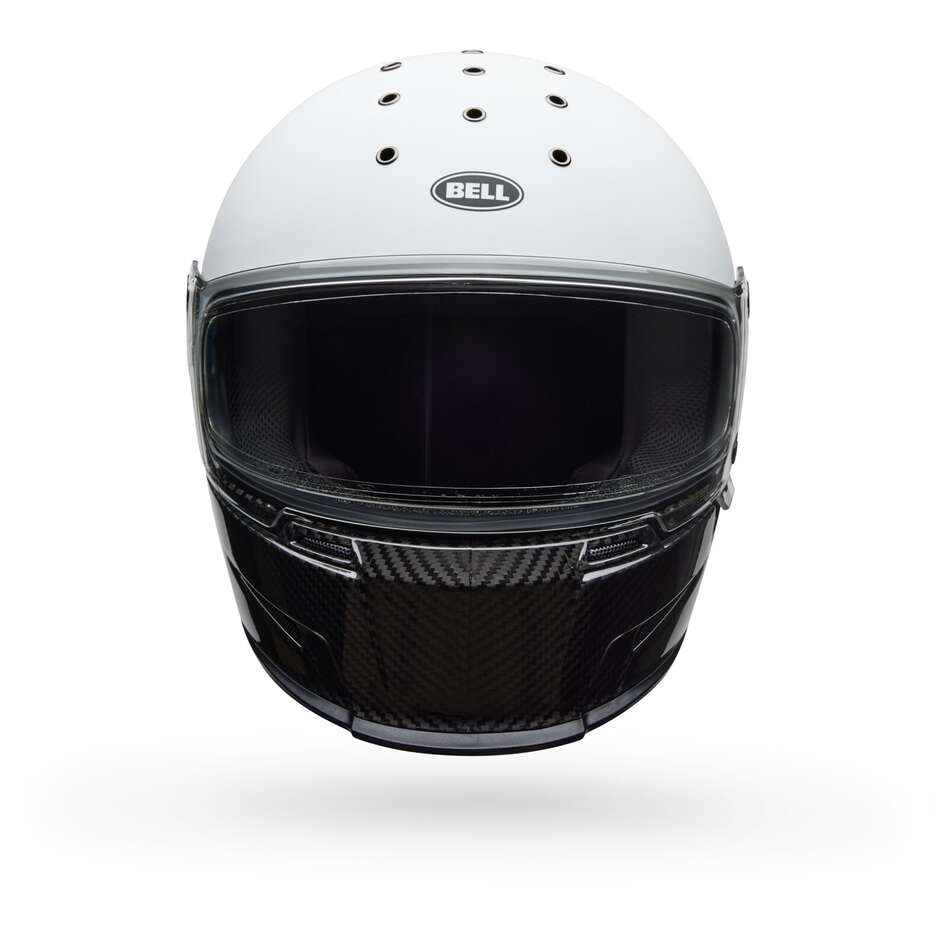 Bell ELIMINATOR CARBON DIVERGE Full Face Motorcycle Helmet White Black Matte Gloss