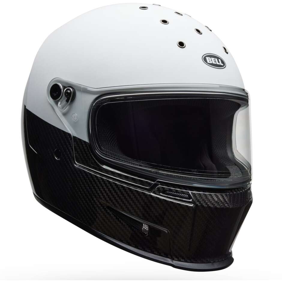Bell ELIMINATOR CARBON DIVERGE Full Face Motorcycle Helmet White Black Matte Gloss
