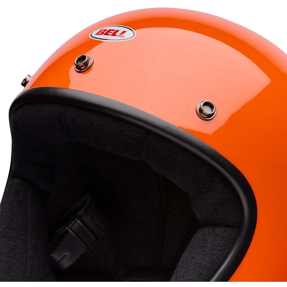 Bell MAGNUM Solid Orange Cafe Racer Motorcycle Helmet