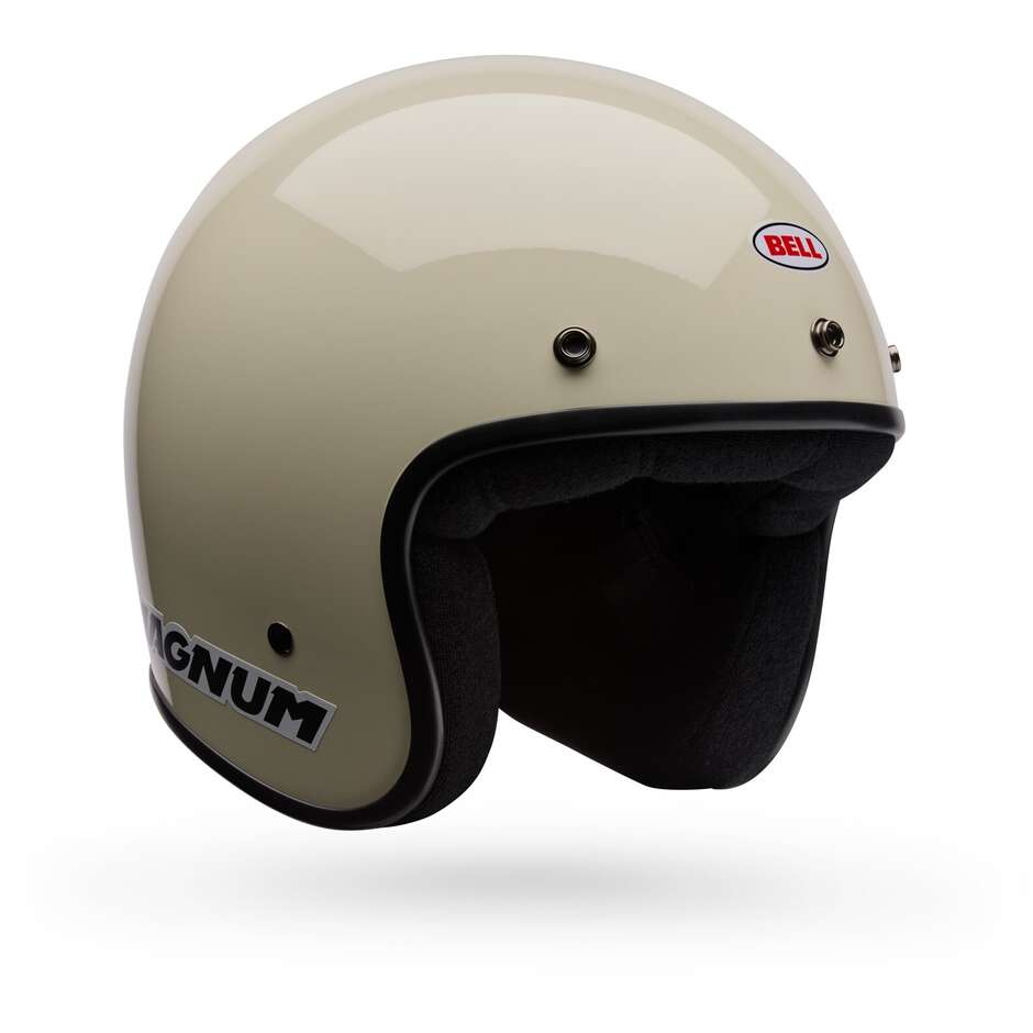 Bell MAGNUM Solid Vintage White Cafe Racer Motorradhelm