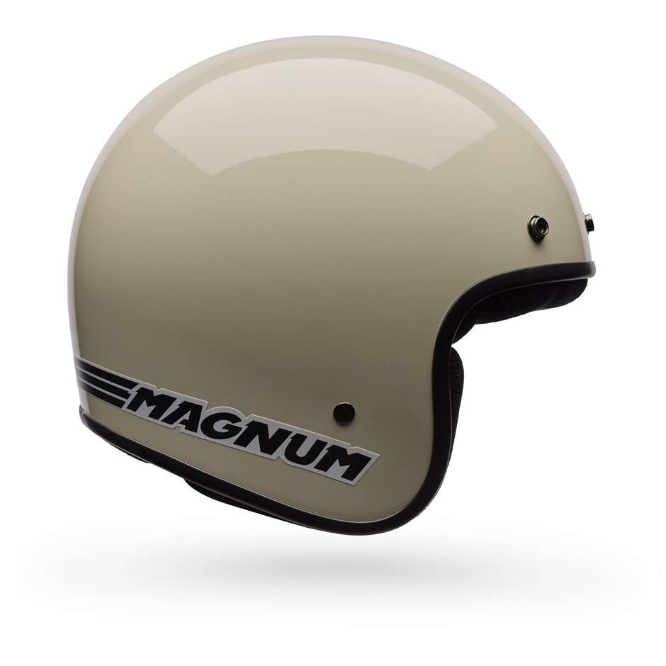Bell MAGNUM Solid Vintage White Cafe Racer Motorradhelm