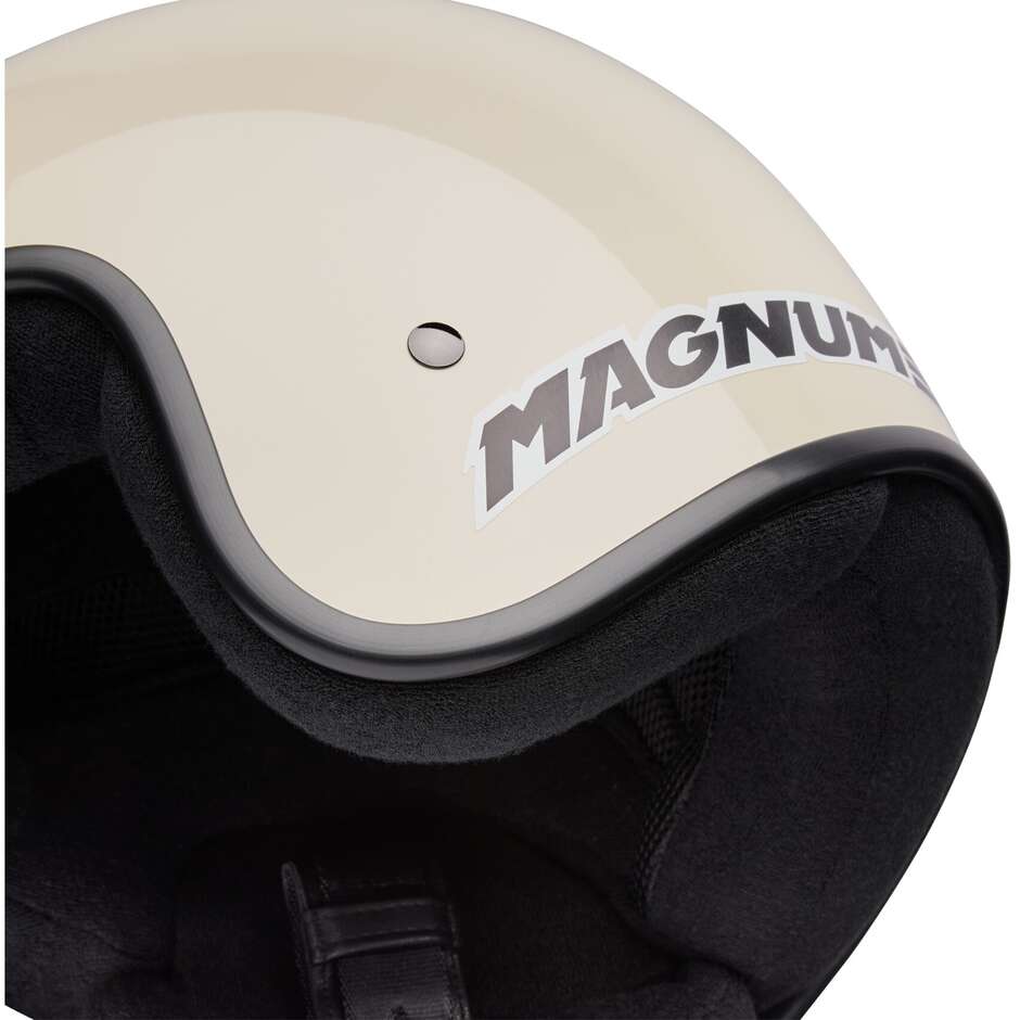 Bell MAGNUM Solid Vintage White Cafe Racer Motorradhelm