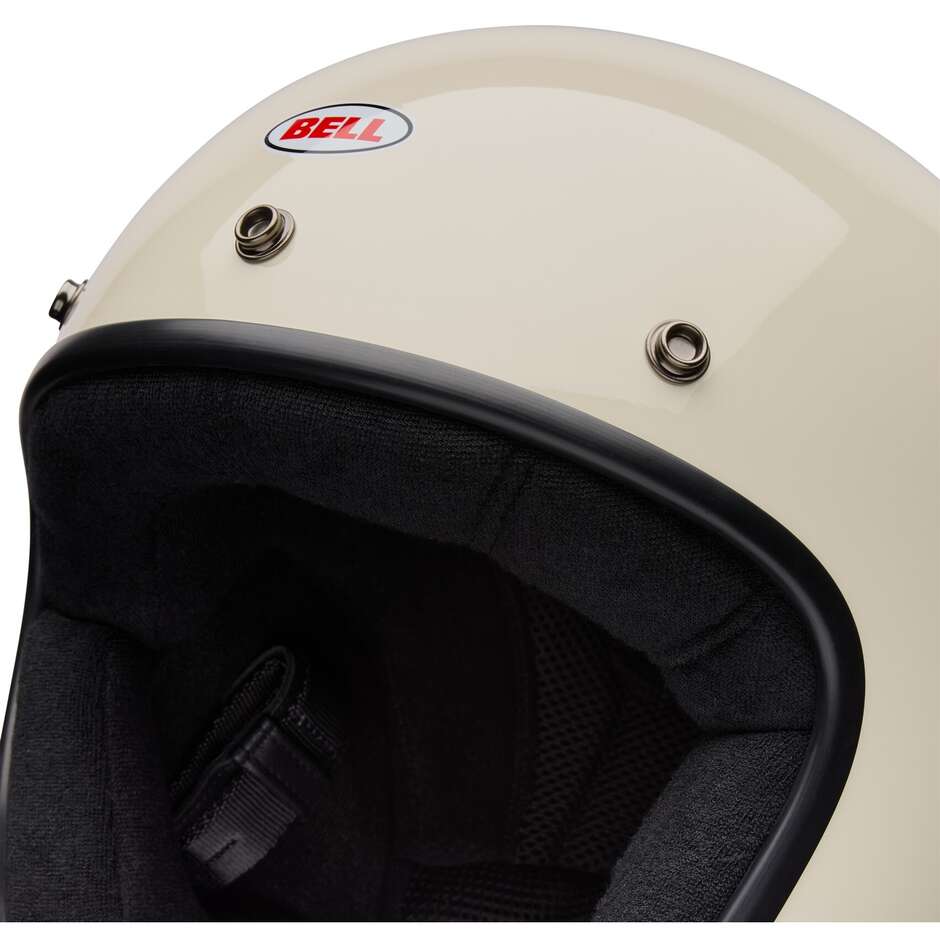 Bell MAGNUM Solid Vintage White Cafe Racer Motorradhelm