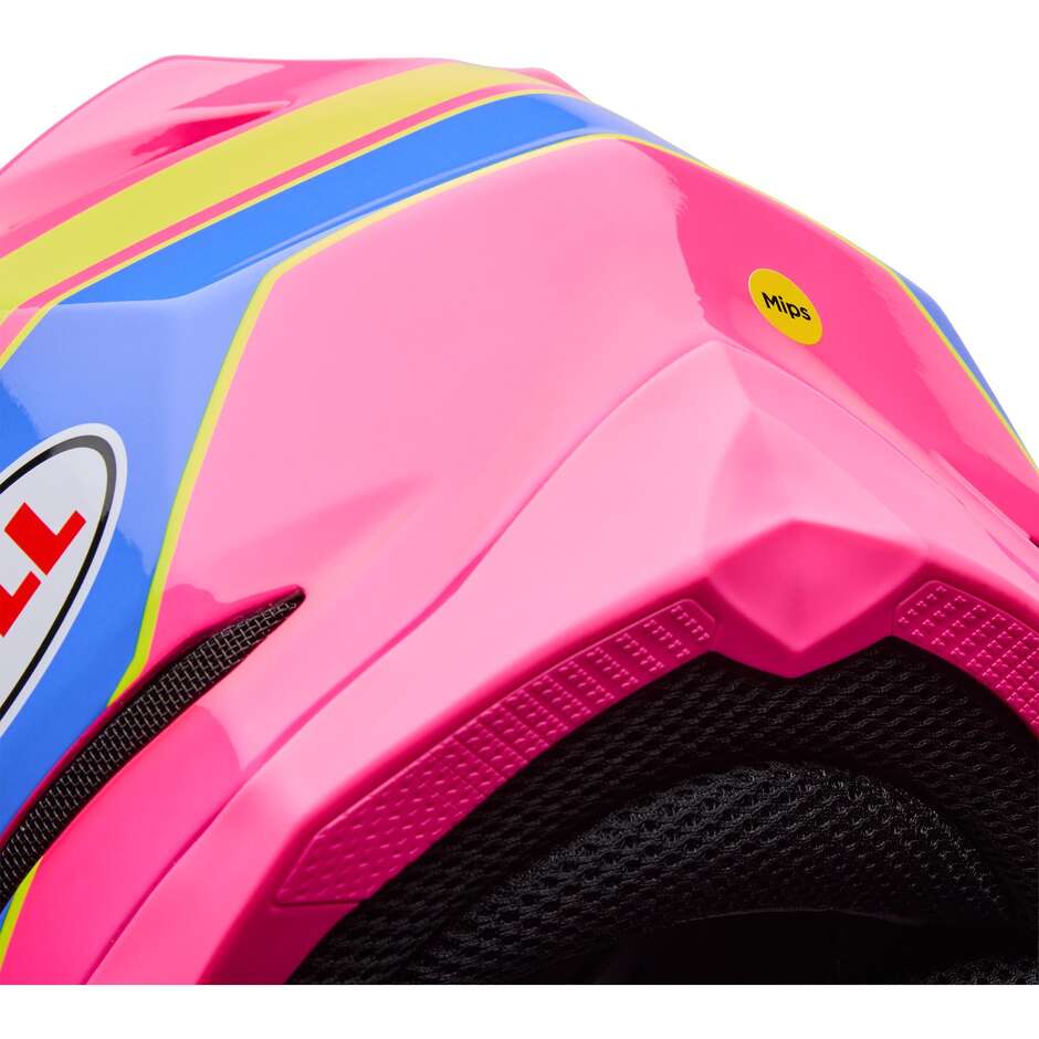 Bell Moto-10 Mips Falcon Cross Enduro Helm weiß rosa