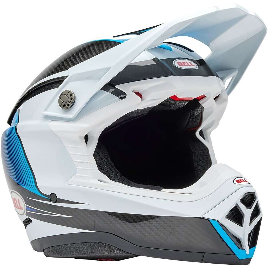 Bell MOTO-10 SPHERICAL EVADE Motocross Enduro Helmet White Blue Gloss