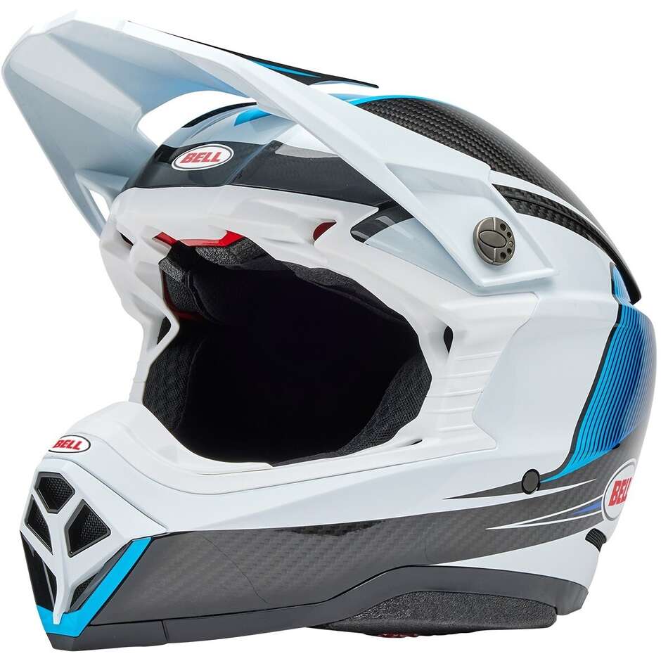 Bell MOTO-10 SPHERICAL EVADE Motocross Enduro Helmet White Blue Gloss